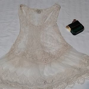 Sans Souci Festival Lace Hippie Tank Top Sheet S